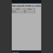 Add Specific Width To A Table Html Table Shorts Short Viral Shortvideo Htmltutorial