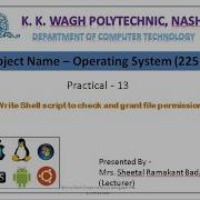 Write Shell Script To Check And Grant File Permissions Practical 13