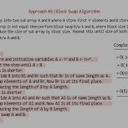 Array Rotation Block Swap Algorithm