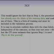 Statistical Learning 5 3 Cross Validation The Wrong And Right Way
