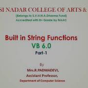Built In String Functions In VB6 0 Part 1by R PADMADEVI