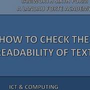Checking The Readability Of Text