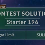 Sum Limits SULIM CodeChef Starter 196 Official Solution Rated Till 5 Star