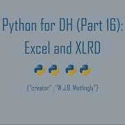 Python для цифровых гуманитарных наук 16 Excel и XLRD
