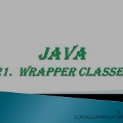 WRAPPER CLASSES