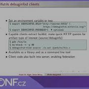 Debuginfod легко получайте отладочные данные и исходный код DevConf CZ 2021