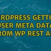 Wordpress Getting User Meta Data From WP REST API