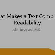 Text Complexity Readability