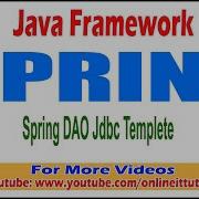 Java Framework Tutorial Spring DAO Jdbc Templete Onlineit Tutorials