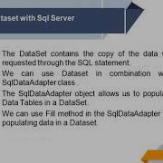 Dataset With OLEDB And SQLDB