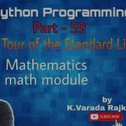Python Programming Part 59 Mathematics Math Module In Python