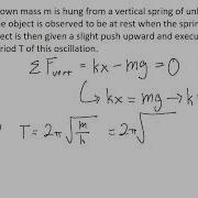 An Object Of Unknown Mass M Is Hung From A Vertical Spring Of Unknown Spring Constant K And The
