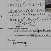 2 1 Evaluating A Function Interval Notation And Domain And Range