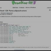 Java Practice It Introduction To Java Programming Self Check 1 20 FamousSpeech Errors