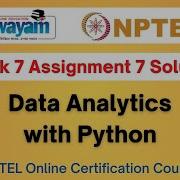 Data Analytics With Python Week 7 Assignment 7 Solution NPTEL Swayam Jan Apr 2024