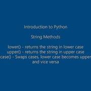 Python String Methods Lower Upper Swapcase