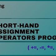Short Hand Assignment Operator Program In Java 8J