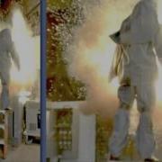 40 CAL Arc Flash Suit Explosion Test On Ladder