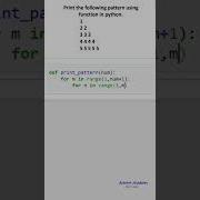 Print The Following Pattern Using Function In Python Python For Beginners