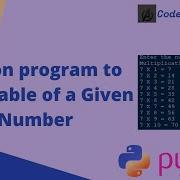 Python Program To Print Table Of A Given Number Shorts