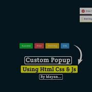 Custom Alert Popup Using HTML CSS JavaScript MayanCoders