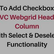Mvc Webgrid Column Header Checkbox Jquery Select And Deselect