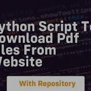 Python Script To Download Pdf Files From Website
