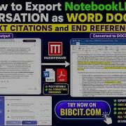 How To Export NotebookLM Conversations To Word Doc PDF With In Text Citations And References List