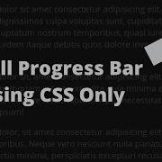 Scroll Progress Bar Using CSS Only