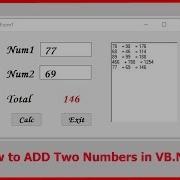 How To Addition Of Two Numbers Using VB NET
