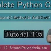 Is Disjoint Method In Set Python Tutorial In Hindi Tutorial 105