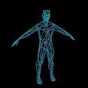 Dissolving Wireframe Man