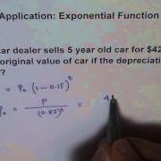 Application Exponential Function Car Depreciation