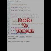 Delete Vs Truncate In SQL
