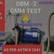 THEORETICAL MAXIMUM SPECIFIC GRAVITY OF BITUMINOUS PAVING MIXTURES GMM TEST FOR DBM