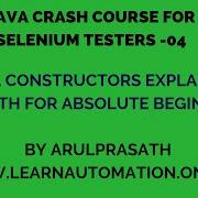Java Crash Course 04 Constructors Explained Tamil Java For Automation