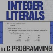 Integer Literals In C Programming With Example C Programming Tutorial