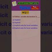 Python MCQ 5 Test Your Knowledge Pythonprogramming Pythontamil Pythoninterview Shorts Trending