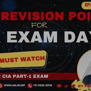 Key Revision Points For CIA Exam Day Ep 4 Tips 22 27 Cia Internalauditor Iia Ciaexamprep