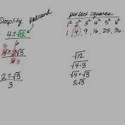 Simplifying Square Roots After Using The Quadratic Formula