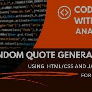Code Your Own Random Quote Generator HTML CSS And JavaScript Project Tutorial
