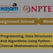 Programming Data Structures And Algorithms Using Python Week 2 NPTEL 2025 Nptel Myswayam