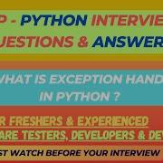 23 What Is Exception Handling In Python Interview Questions SDET QA Dev Freshers Experienced
