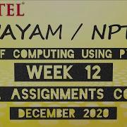 2020 Swayam The Joy Of Computing Using Python Week 12 ALL ASSIGNMENTS CODE