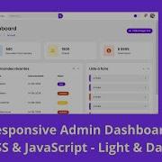 Responsive Admin Dashboard HTML CSS JavaScript Light Dark Mode