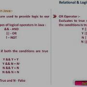 Relational And Logical Operators In Java Programming