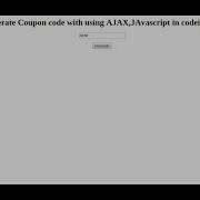 How Generate Coupon Code And Call Ajax In Codeigniter