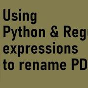 Python Renaming PDFs Using Text Inside A Document With Regex