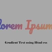 Gradient Text Using Html And Css