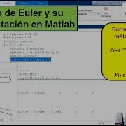 Método De Euler Y Su Implementación En Matlab